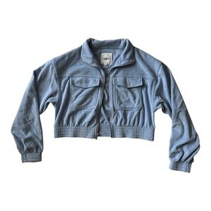 Aerie Groove-on Rib Velour Full Zip Sweatshirt Size XS